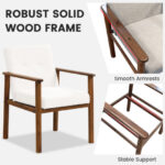 Ergonomic Linen Accent Armchair with Solid Wood Legs 13 Ergonomic Linen Accent Armchair with Solid Wood Legs