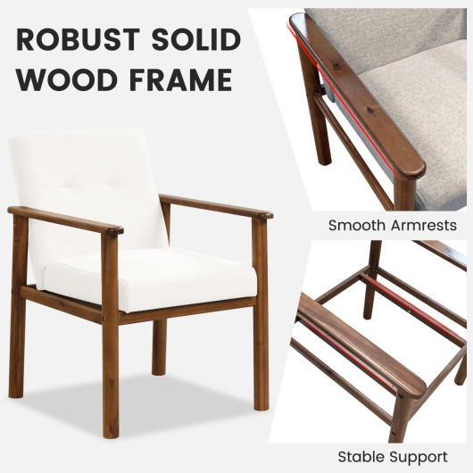 Ergonomic Linen Accent Armchair with Solid Wood Legs 6 Ergonomic Linen Accent Armchair with Solid Wood Legs - Image 6
