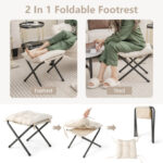 Recliner Accent Chair with Foldable Footrest and Side Pocket