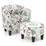 Beige Upholstered Accent Chair with Ottoman for Small Spaces (Set of 2) 10 Beige Upholstered Accent Chair with Ottoman for Small Spaces (Set of 2)