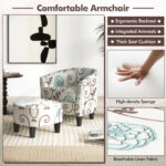 Beige Upholstered Accent Chair with Ottoman for Small Spaces (Set of 2) 14 Beige Upholstered Accent Chair with Ottoman for Small Spaces (Set of 2)