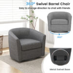 Grey Swivel Accent Chair with Ottoman and Curved Backrest 12 Grey Swivel Accent Chair with Ottoman and Curved Backrest