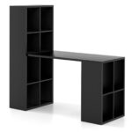 Black Computer Desk with 12-Cube Bookshelf for Small Spaces 10 Black Computer Desk with 12-Cube Bookshelf for Small Spaces