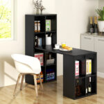 Black Computer Desk with 12-Cube Bookshelf for Small Spaces 13 Black Computer Desk with 12-Cube Bookshelf for Small Spaces