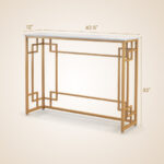 White Faux Marble Console Table with Geometric Gold Frame 12 White Faux Marble Console Table with Geometric Gold Frame