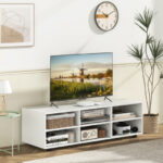 Modern White TV Stand with Adjustable Shelves for 50-Inch TVs 8 Modern White TV Stand with Adjustable Shelves for 50-Inch TVs