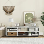Modern White TV Stand with Adjustable Shelves for 50-Inch TVs 9 Modern White TV Stand with Adjustable Shelves for 50-Inch TVs