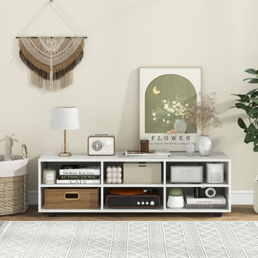 Modern White TV Stand with Adjustable Shelves for 50-Inch TVs 2 Modern White TV Stand with Adjustable Shelves for 50-Inch TVs - Image 2
