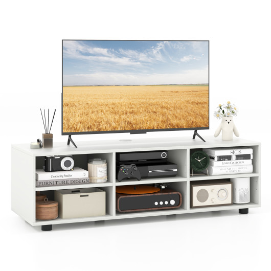 Modern White TV Stand with Adjustable Shelves for 50-Inch TVs 3 Modern White TV Stand with Adjustable Shelves for 50-Inch TVs - Image 3