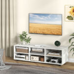 Modern White TV Stand with Adjustable Shelves for 50-Inch TVs 13 Modern White TV Stand with Adjustable Shelves for 50-Inch TVs