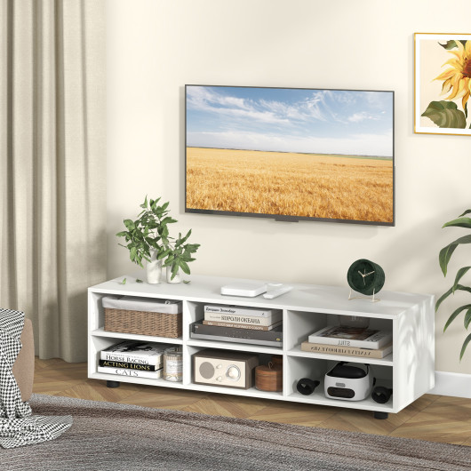 Modern White TV Stand with Adjustable Shelves for 50-Inch TVs 6 Modern White TV Stand with Adjustable Shelves for 50-Inch TVs - Image 6