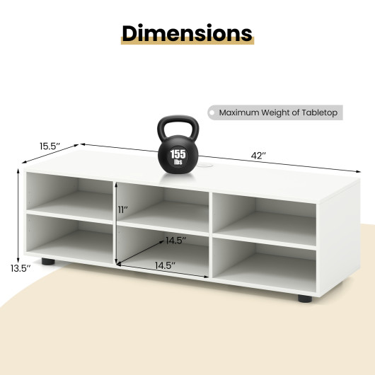 Modern White TV Stand with Adjustable Shelves for 50-Inch TVs 5 Modern White TV Stand with Adjustable Shelves for 50-Inch TVs - Image 5