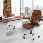 Height Adjustable PU Leather Office Chair with Rocking Function