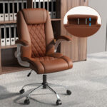 Height Adjustable PU Leather Office Chair with Rocking Function