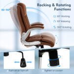 Height Adjustable PU Leather Office Chair with Rocking Function