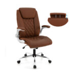 Height Adjustable PU Leather Office Chair with Rocking Function