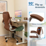 Height Adjustable PU Leather Office Chair with Rocking Function