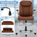 Height Adjustable PU Leather Office Chair with Rocking Function