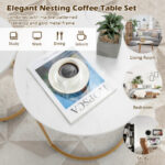 Modern Marble Look Nesting Coffee and Side Tables (Set of 2) 14 Modern Marble Look Nesting Coffee and Side Tables (Set of 2)