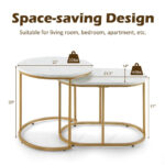 Modern Marble Look Nesting Coffee and Side Tables (Set of 2) 12 Modern Marble Look Nesting Coffee and Side Tables (Set of 2)
