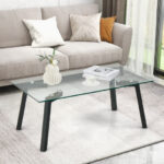 Modern Glass Coffee Table with Metal Frame for Living Room 13 Modern Glass Coffee Table with Metal Frame for Living Room