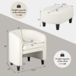 Space-Saving Barrel Chair with Ottoman and Removable Cushion