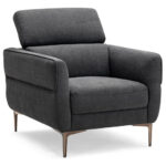 Adjustable Headrest Modern Upholstered Single Sofa with Metal Legs 9 Adjustable Headrest Modern Upholstered Single Sofa with Metal Legs