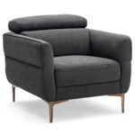Adjustable Headrest Modern Upholstered Single Sofa with Metal Legs 12 Adjustable Headrest Modern Upholstered Single Sofa with Metal Legs