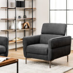 Adjustable Headrest Modern Upholstered Single Sofa with Metal Legs 7 Adjustable Headrest Modern Upholstered Single Sofa with Metal Legs