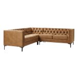 Moira Tufted Faux Leather Modular Sectional Sofa
