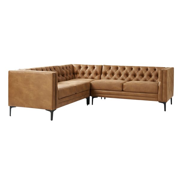Moira Tufted Faux Leather Modular Sectional Sofa 1