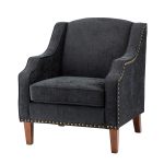 Moirai Charcoal Nailhead Trim Chenille Accent Armchair 7 Moirai Charcoal Nailhead Trim Chenille Accent Armchair