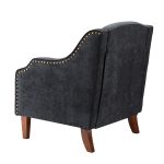 Moirai Charcoal Nailhead Trim Chenille Accent Armchair 8 Moirai Charcoal Nailhead Trim Chenille Accent Armchair