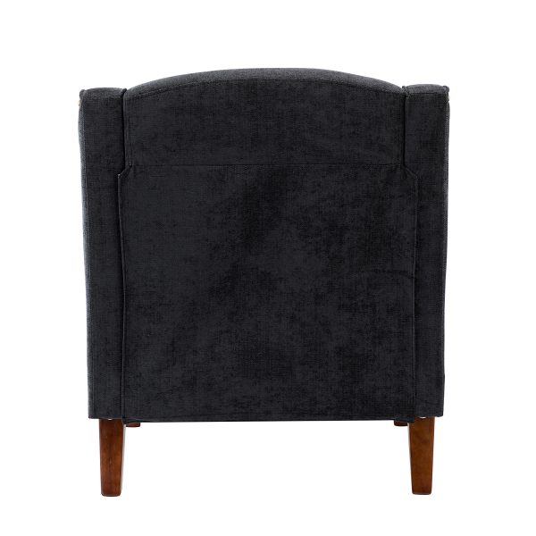 Moirai Charcoal Nailhead Trim Chenille Accent Armchair 3