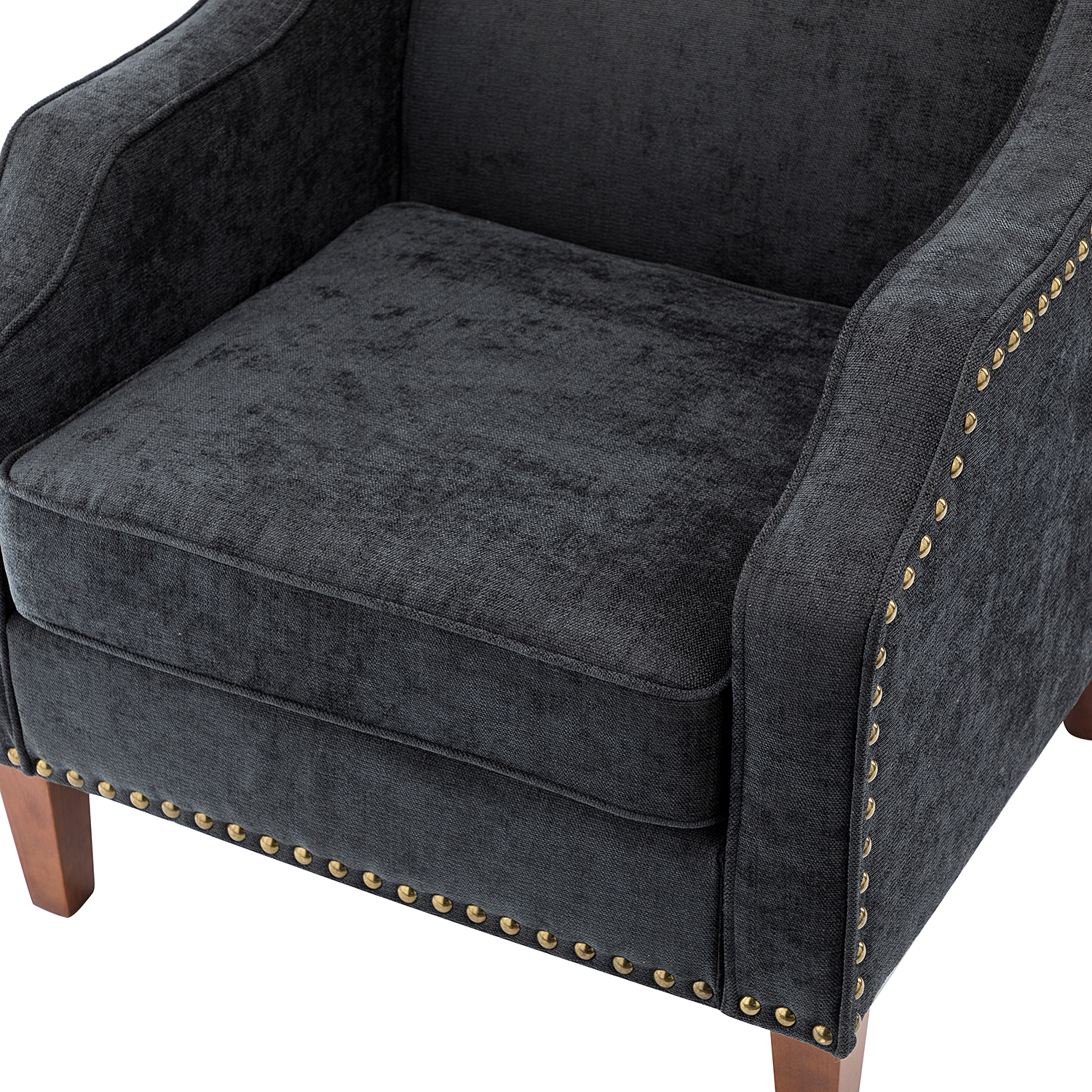 Moirai Charcoal Nailhead Trim Chenille Accent Armchair 5 Moirai Charcoal Nailhead Trim Chenille Accent Armchair - Image 5
