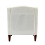 Moirai Ivory Chenille Nailhead Trim Accent Armchair