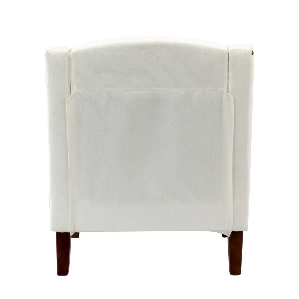 Moirai Ivory Chenille Nailhead Trim Accent Armchair 3