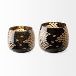 Mojave Large Black and Gold Detail Glass Vase