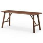 Walnut Solid Wood Bench with Mid-Century Modern Design