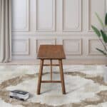 Walnut Solid Wood Bench with Mid-Century Modern Design