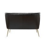 Monica Black Faux Leather Tufted Metal Leg Loveseat