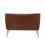 Monica Brown Faux Leather Tufted Metal Leg Loveseat 9 Monica Brown Faux Leather Tufted Metal Leg Loveseat