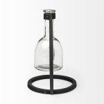 Monica I Short Black Metal Glass Bottle Vase