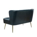 Monica Turquoise Faux Leather Tufted Armless Wingback Loveseat 8 Monica Turquoise Faux Leather Tufted Armless Wingback Loveseat