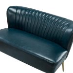 Monica Turquoise Faux Leather Tufted Armless Wingback Loveseat 10 Monica Turquoise Faux Leather Tufted Armless Wingback Loveseat