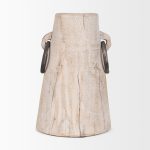 Monique Large Light Brown w/ Handles Wood Pot