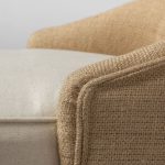 Monmouth 24.25" Seat Height Cream/Beige Fabric Seat Brown Wood Frame Counter Stool