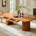 Monroe Acorn Mid-Century Modern Dining Table with Storage Drawer 7 Monroe Acorn Mid-Century Modern Dining Table with Storage Drawer