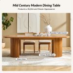 Monroe Acorn Mid-Century Modern Dining Table with Storage Drawer 8 Monroe Acorn Mid-Century Modern Dining Table with Storage Drawer
