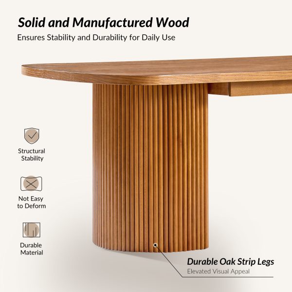 Monroe Acorn Mid Century Modern Dining Table with Storage Drawer 3